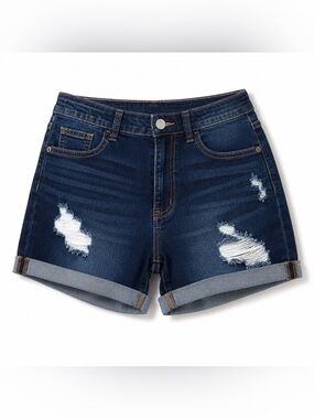 WAX JEANS- Women's Distressed Denim Shorts stretch NWT